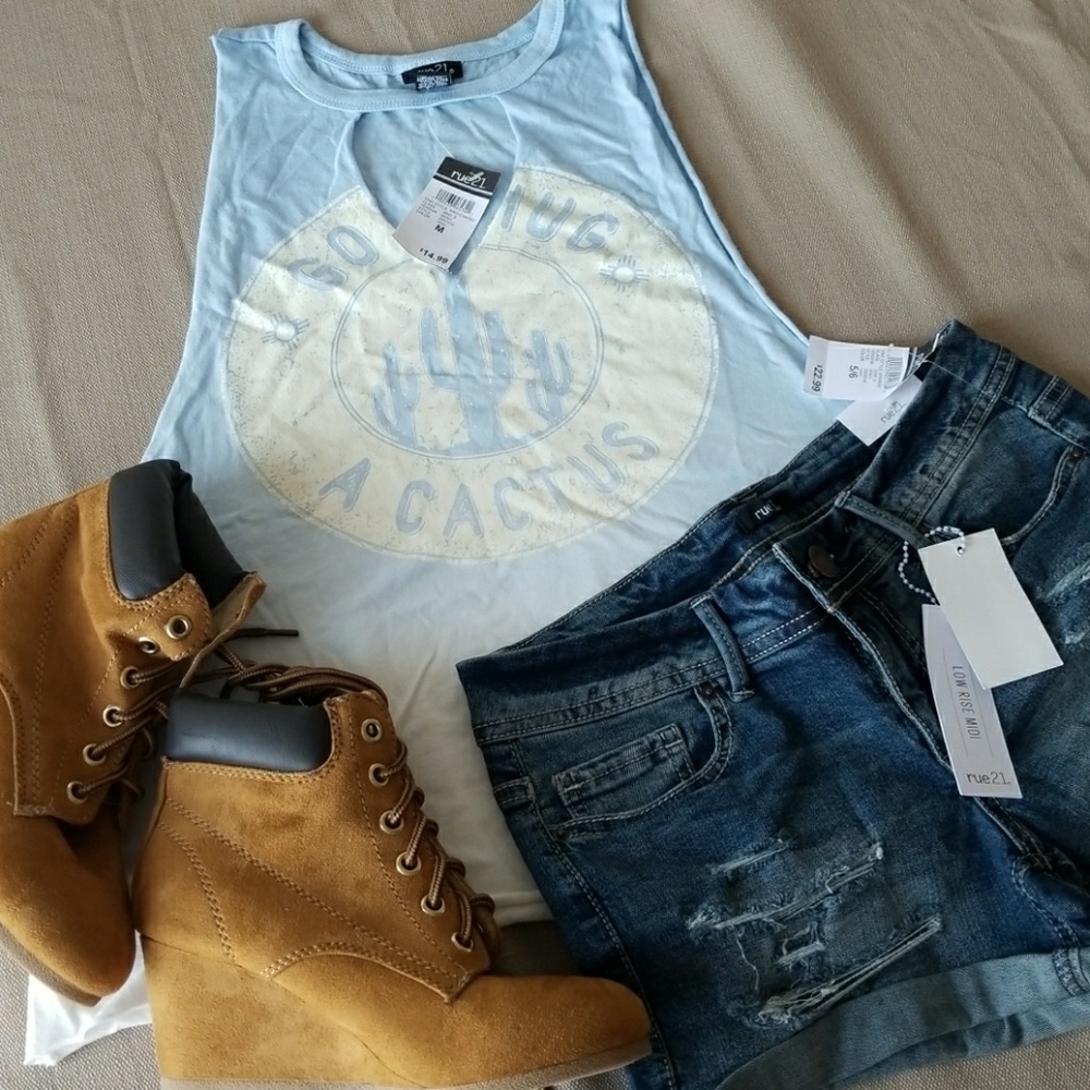 Nwt Rue21 Low Rise Shorts + Top Size Medium